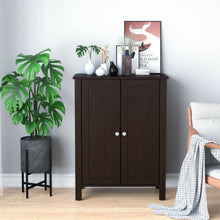Load image into Gallery viewer, 2-Door Bathroom Floor Storage Cabinet Space Saver Organizer-Brown
