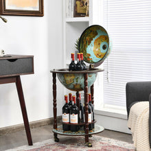 Load image into Gallery viewer, 17 Inch Globe Wine Bar Stand 16th Century Italian Map Liquor Bottle Shelf Cart
