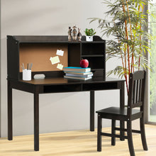 Load image into Gallery viewer, Kids Desk and Chair Set Study Writing Desk with Hutch and Bookshelves-Brown
