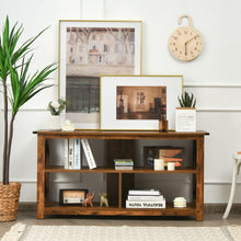 Load image into Gallery viewer, Modern Farmhouse TV Stand Entertainment Center for TV&#39;s up to 55-Inch with Open Shelves-Brown

