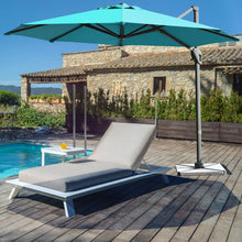 Load image into Gallery viewer, 11ft Patio Offset Umbrella with 360° Rotation and Tilt System-Turquoise
