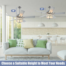 Load image into Gallery viewer, 52 Inches Modern Ceiling Fan with Light and Reversible Blades-Silver
