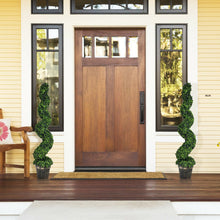 Load image into Gallery viewer, 2 Pack 4 Feet Artificial Spiral Boxwood Topiary Indoor Outdoor Decor
