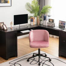 Load image into Gallery viewer, Armless Adjustable Swivel Velvet Home Office Leisure Vanity Chair-Pink
