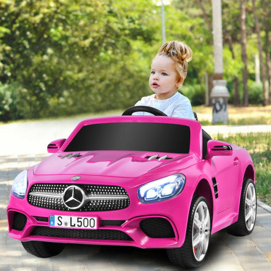 12V Mercedes-Benz SL500 Licensed Kids Ride On Car with Remote Control-Pink