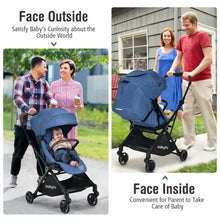 Load image into Gallery viewer, 2-in-1 Convertible Aluminum Baby Stroller with Adjustable Canopy-Blue
