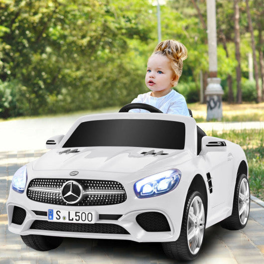 12V Mercedes-Benz SL500 Licensed Kids Ride On Car with Remote Control-White