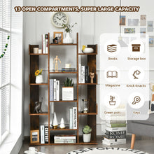 Load image into Gallery viewer, Bookshelf Tree-Shaped Bookcase with 13 Storage Shelf-Brown
