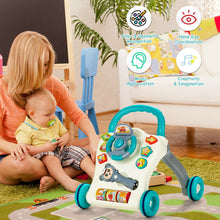 Load image into Gallery viewer, Baby Walker Sit-to-Stand Learning Walker with Projection Music Wand-Blue

