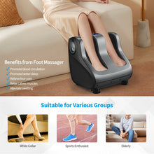 Load image into Gallery viewer, Shiatsu Foot and Calf Massager with Compression Kneading Heating and Vibrating -Gray
