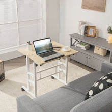 Load image into Gallery viewer, Mobile Standing up Desk Adjustable Computer Desk Tilting Workstation-Natural
