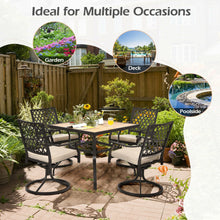 Load image into Gallery viewer, 2 Pieces Patio 360° Swivel Dining Chairs with Rocker and Cushioned Armrest-Beige
