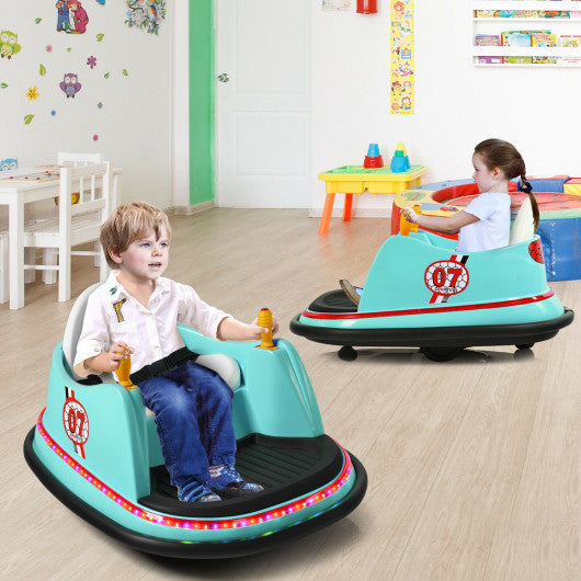6V Kids Ride On Bumper Car 360-Degree Spin Race Toy with Remote Control-Green