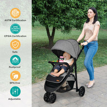Load image into Gallery viewer, Baby Jogging Stroller with Adjustable Canopy for Newborn-Gray
