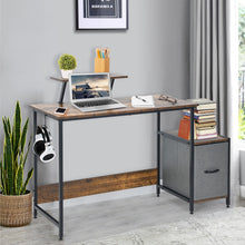 Load image into Gallery viewer, Computer Desk with Reversible Storage Drawer and Moveable Shelf-Brown
