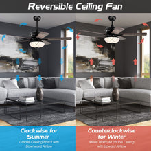 Load image into Gallery viewer, 52 Inch Ceiling Fan with 3 Wind Speeds and 5 Reversible Blades-Gray
