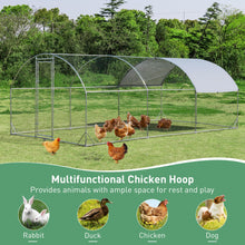 Load image into Gallery viewer, 6.2 Feet/12.5 Feet/19 Feet Large Metal Chicken Coop Outdoor Galvanized Dome Cage with Cover-L

