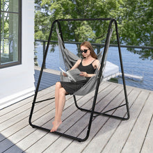 Load image into Gallery viewer, Hanging Padded Hammock Chair with Stand and Heavy Duty Steel-Gray
