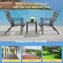 Load image into Gallery viewer, 3 Pieces Patio Rattan Bistro Set with High Backrest and Armrest-Gray
