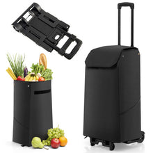 Load image into Gallery viewer, Folding Shopping Cart with 38 L Removable Waterproof Bag-Black
