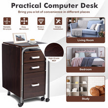 Load image into Gallery viewer, Folding Computer Laptop Desk Wheeled Home Office Furniture-Brown
