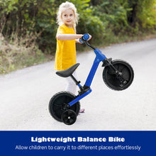 Load image into Gallery viewer, 4-in-1 Kids Training Bike Toddler Tricycle with Training Wheels and  Pedals-Blue
