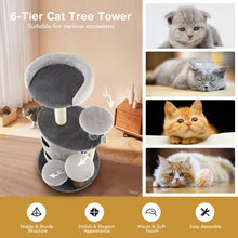 Load image into Gallery viewer, 40 Inch Cat Tree Tower Multi-Level Activity Tree with 2-Tier Cat-Hole Condo-Gray
