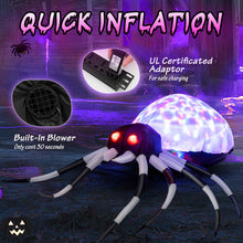 Load image into Gallery viewer, 3.5 Feet Wall Halloween Inflatable Spider with Multi-Color Lights and Built-In Blower
