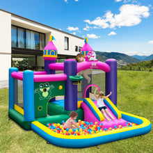 Load image into Gallery viewer, 6-in-1 Kids Inflatable Unicorn-themed Bounce House with 735W Blower
