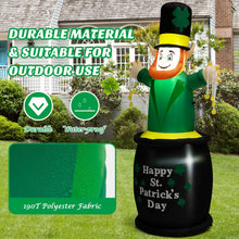 Load image into Gallery viewer, 6 Feet St Patrick&#39;s Day Inflatables Leprechaun Irish Day Decoration with LED Lights

