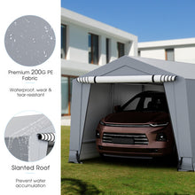 Load image into Gallery viewer, 10.2 x 20.4 Feet Outdoor Portable Heavy Duty Carport Canopy Garage with Doors-Gray
