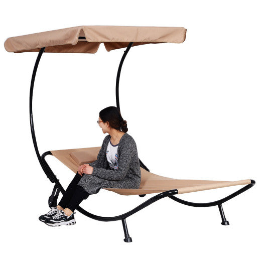 Outdoor Patio Rocking Hammock with Canopy