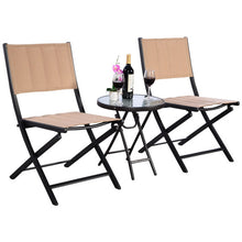 Load image into Gallery viewer, 3 pcs Folding Steel Table Chairs Set
