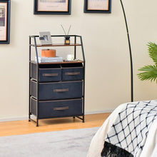 Load image into Gallery viewer, 4-Drawer Free Standing Storage Dresser with 2 Open Shelves-Rustic Brown
