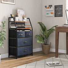 Load image into Gallery viewer, 4-Drawer Free Standing Storage Dresser with 2 Open Shelves-Rustic Brown
