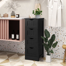 Load image into Gallery viewer, 4-Drawer Freestanding Floor Cabinet with Anti-Toppling Device-Black
