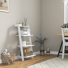 Load image into Gallery viewer, 4-Tier Ladder Shelf with Solid Frame and Anti-toppling Device-White
