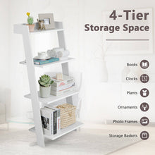 Load image into Gallery viewer, 4-Tier Ladder Shelf with Solid Frame and Anti-toppling Device-White
