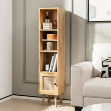 Load image into Gallery viewer, 4 Tiers Rattan Storage Cabinet with Slim Design-Natural
