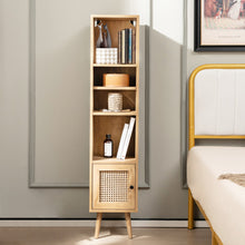 Load image into Gallery viewer, 4 Tiers Rattan Storage Cabinet with Slim Design-Natural
