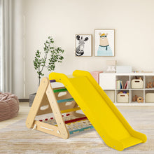 Load image into Gallery viewer, 4 in 1 Triangle Climber Toy with Sliding Board and Climbing Net-Multicolor
