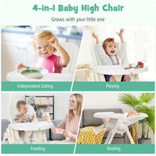 Load image into Gallery viewer, Folding High Chair with Height Adjustment and 360° Rotating Wheels
