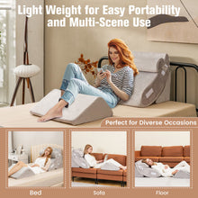 Load image into Gallery viewer, 4 Pieces Bed Wedge Pillow for Back Neck and Leg Pain Relief
