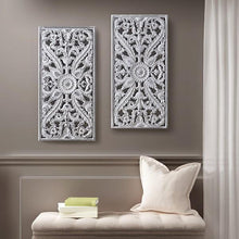 Load image into Gallery viewer, Madison Park Botanical Wood Panel Carved Wall Panel 2 Piece Set MP95B-0230 By Olliix
