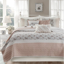 Load image into Gallery viewer, Madison Park Dawn 100% Cotton T180 6 Pcs Printing Pieced Coverlet Set - Full/Queen - Blush MP13-6872 By Olliix
