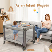 Load image into Gallery viewer, 5-in-1 Portable Baby Playard with Cradle and Storage Basket-Gray
