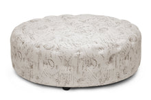 Load image into Gallery viewer, Baxton Studio Cardiff Beige Script Print Modern Tufted Ottoman

