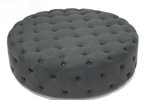 Load image into Gallery viewer, Baxton Studio Cardiff Dark Gray Linen Modern Tufted Ottoman
