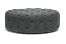 Load image into Gallery viewer, Baxton Studio Cardiff Dark Gray Linen Modern Tufted Ottoman

