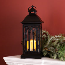 Load image into Gallery viewer, Black Metal Lantern with LED Candle (Set of 2)
